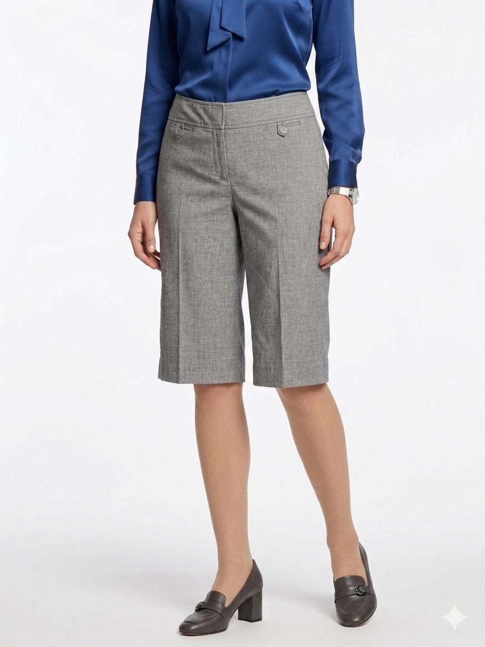 Worthington Gray Tailored Bermuda Shorts